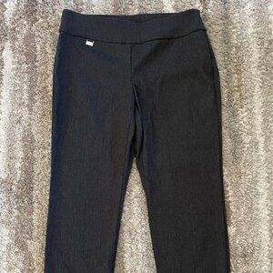 Alfani Dark Charcoal Gray Women’s Stretchy Pull On Ankle Dress Pants 12 Short